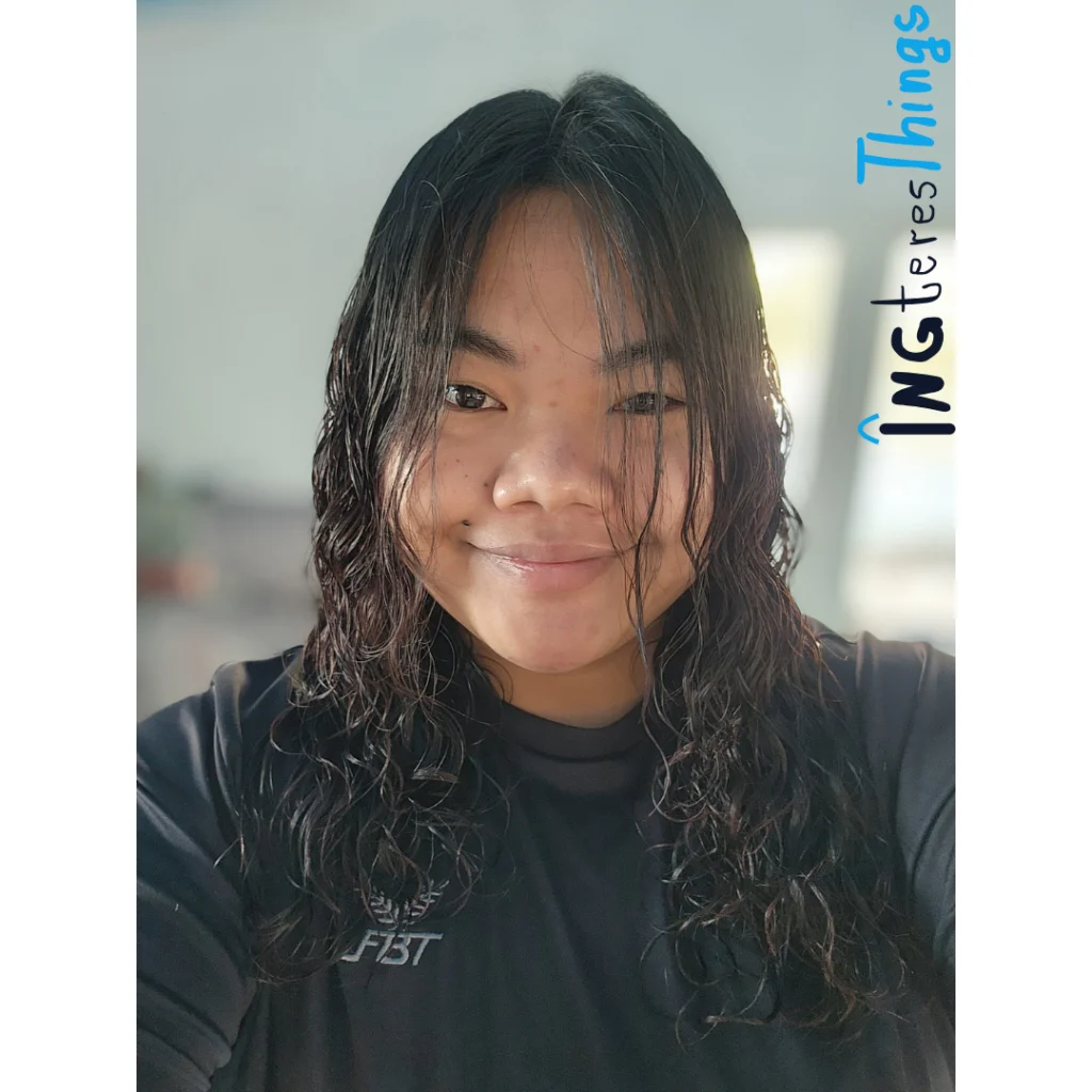 ภาพหลังจับลอนด้วย ครีมจับลอน Schwarzkopf OSiS+ Bounty Balm ผมยังไม่แห้ง-5